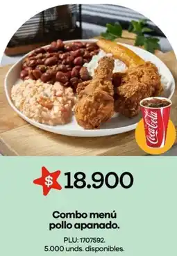 Éxito Combo menú pollo apanado oferta