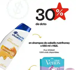 Éxito H&S en shampoo de cabello nutrihoney oferta