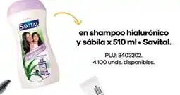 Éxito Savital en shampoo hialurónico y sábila oferta