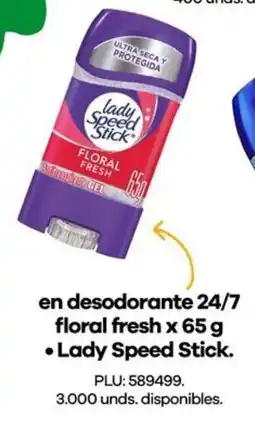 Éxito Lady speed stick en desodorante 24/7 floral fresh oferta