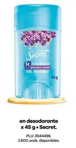 Éxito Secret en desodorante oferta
