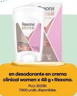 Éxito Rexona en desodorante en crema clinical women oferta