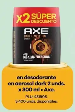 Éxito Axe en desodorante en aerosol dark oferta