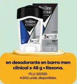Éxito Rexona en desodorante en barra men clinical oferta