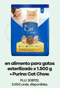 Éxito Purina cat chow en alimento para gatos esterilizado oferta