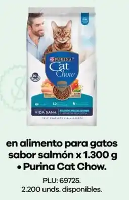 Éxito Purina cat chow en alimento para gatos sabor salmón oferta