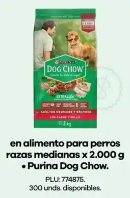 Éxito Purina dog chow en alimento para perros razas medianas oferta