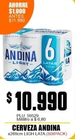 Mercapava Andina cerveza ligh lata oferta