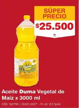 Makro Duma aceite vegetal de maíz oferta