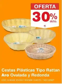 Makro Aro cestas plásticas tipo rattan ovalada y redonda oferta