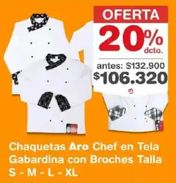 Makro Aro chaquetas chef en tela gabardina con broches oferta