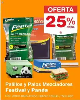 Makro Festival y panda palillos y palos mezcladores oferta