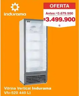 Makro Indurama vitrina vertical oferta