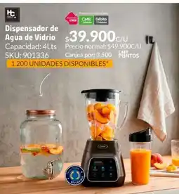 Homecenter Dispensador de agua de vidrio oferta