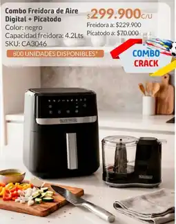 Homecenter Freidora de aire digital + picatodo oferta