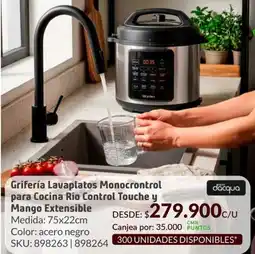 Homecenter Grifería lavaplatos monocrontrol para cocina rio control touche y mango extensible oferta
