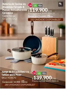 Homecenter Cerámico batería de cocina en aluminio forjado oferta