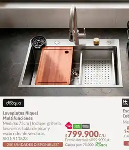 Homecenter Lavaplatos niquel multifunciones oferta