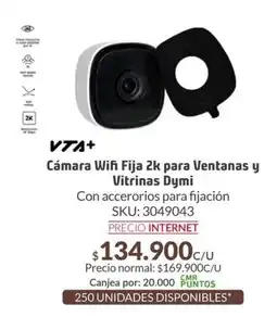 Homecenter Cámara wifi fija 2k para ventanas y vitrinas dymi oferta