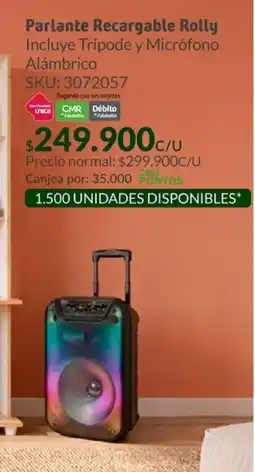 Homecenter Parlante recargable rolly oferta