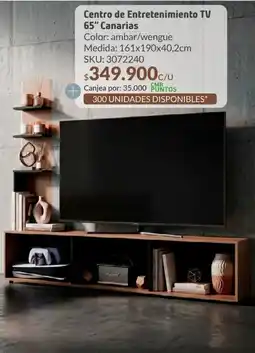Homecenter Centro de entretenimiento tv 65" canarias oferta