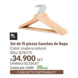 Homecenter Ganchos de ropa oferta
