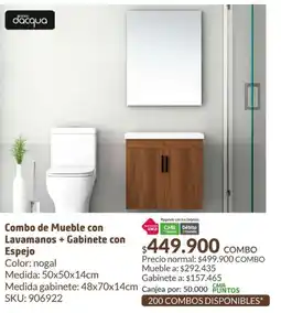 Homecenter Combo de mueble con lavamanos + gabinete con espejo oferta