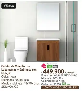 Combo de mueble con lavamanos + gabinete con espejo