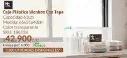 Homecenter Caja plástica wenbox con tapa oferta