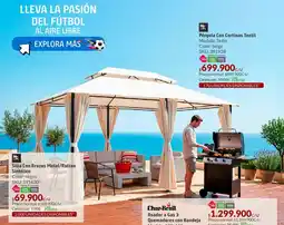 Homecenter Pérgola con cortinas textil oferta