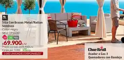 Homecenter Silla con brazos metal/rattan sintético oferta