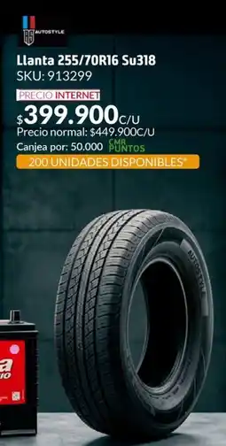 Homecenter Llanta 255/70R16 Su318 oferta