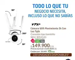 Homecenter Cámara wifi movimiento 2k con luz tylk oferta