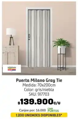 Homecenter Puerta milano gray tie oferta
