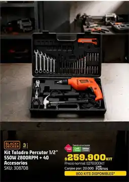 Homecenter Black+ decker kit taladro percutor 1/2" oferta