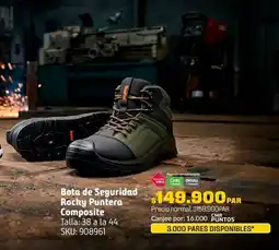Homecenter Bota de seguridad rocky puntera composite oferta