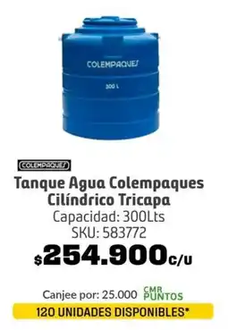 Homecenter Colempaques tanque agua colempaques cilíndrico tricapa oferta