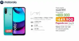 Jumbo Motorola moto e20 2gb 32gb oferta