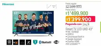Jumbo Smart tv led uhd 43" hisense oferta