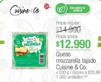 Jumbo Queso mozzarella tajado cuisine & co 500g oferta