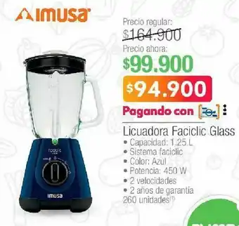 Jumbo Licuadora faciclic glass oferta