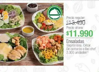 Jumbo Ensaladas vegetariana, cesar, de camarón o del chef oferta