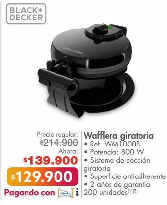Metro Wafflera giratoria black & decker oferta