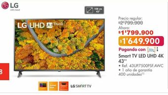 Metro Smart tv led uhd 4k 43'' oferta