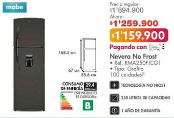 Metro Nevera no frost mabe oferta
