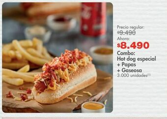 Metro Combo: hot dog especial + papas + gaseosa oferta