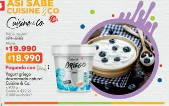Metro Yogurt griego descremado natural cuisine & co. x 900 g oferta