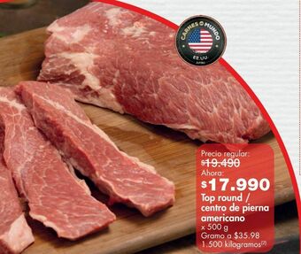 Metro Top round / centro de pierna americano x 500 g oferta