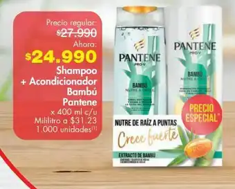 Metro Shampoo + acondicionador bambú pantene x 400 ml oferta