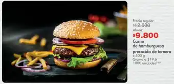 Metro Carne de hamburguesa precocida de ternera x 500 g oferta